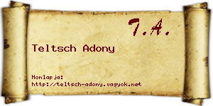 Teltsch Adony névjegykártya